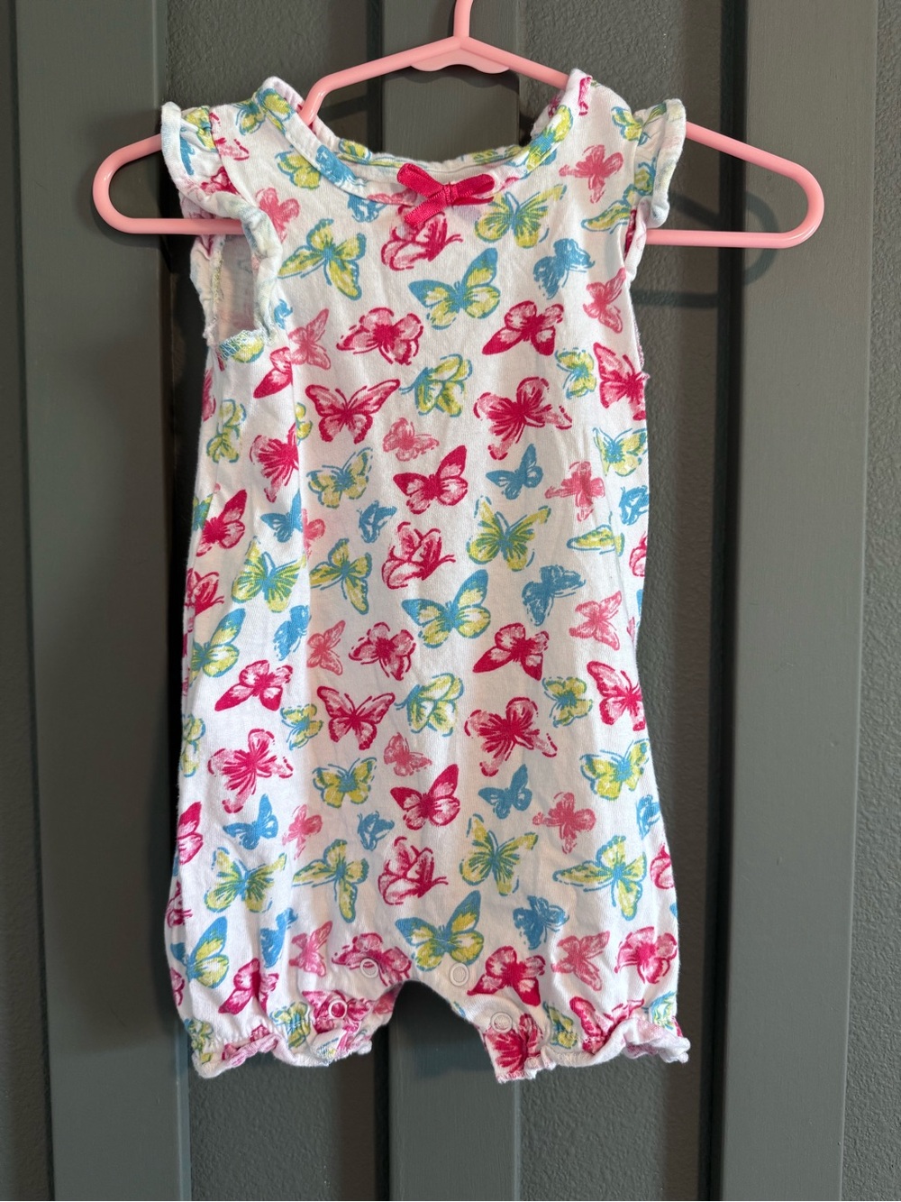 Free Planet Baby Butterfly Romper in White, Pink, Blue, Yellow 12M